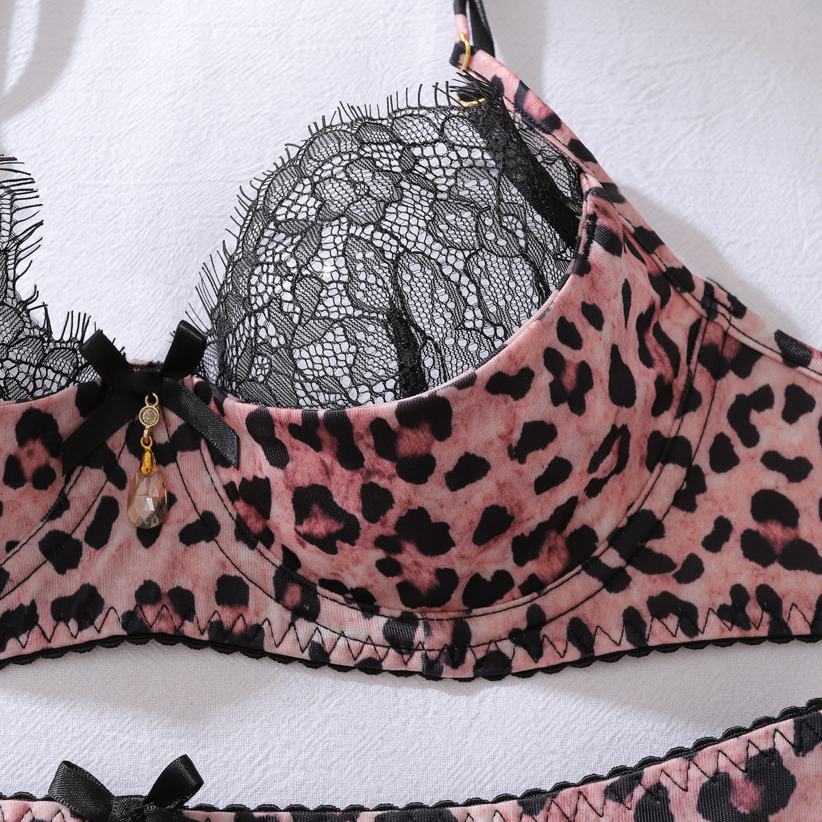 Wild Temptation Leopard Lace Lingerie Set
