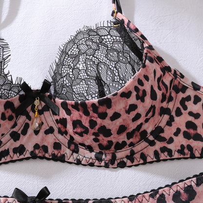 Wild Temptation Leopard Lace Lingerie Set