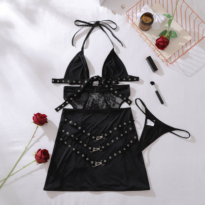 Dark Desire Grommet Lingerie Dress Set