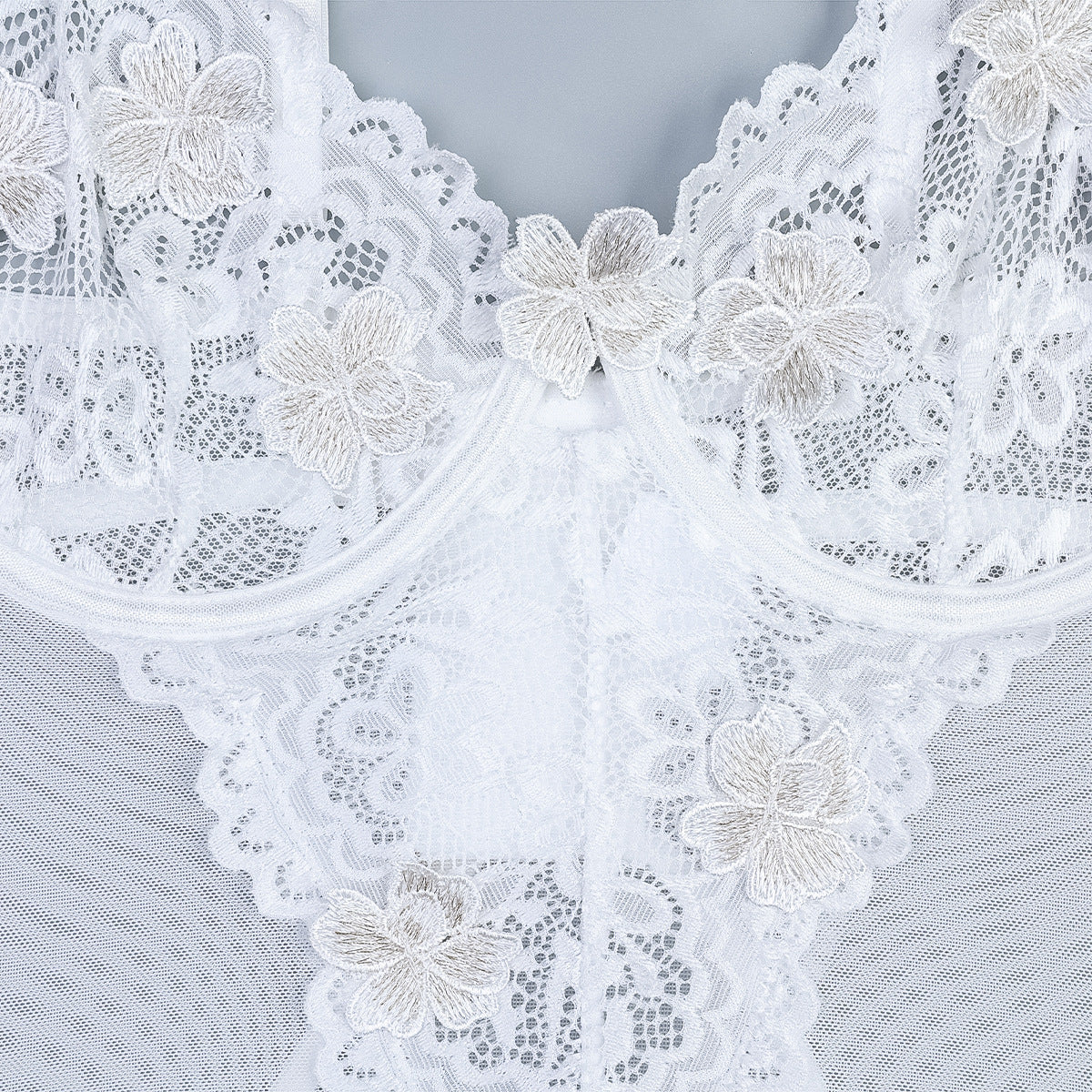 Bustier-Set mit Blumenstickerei „Celestial Blossom“