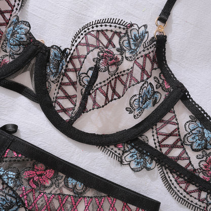 Midnight Envy Floral Lingerie Set