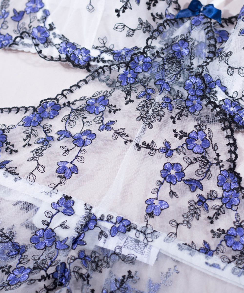 Twilight Meadow Embroidered Lingerie Set