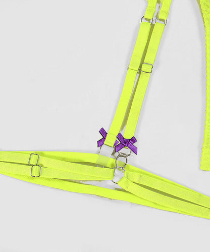 Electric Venus Strappy Neon Lingerie Set