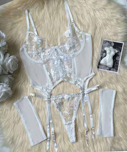 Chateau Allure Embroidered Bustier Set (Multi colors)