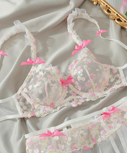 Strawberry Fields Floral Embroidered Lingerie Set
