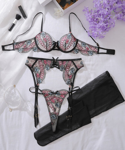 Midnight Envy Floral Lingerie Set