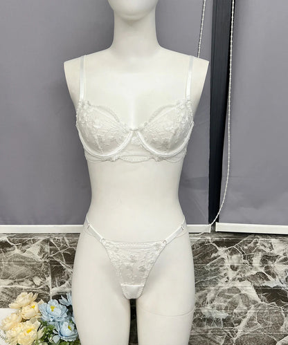 Moonlit Bloom Floral Embroidered Lingerie Set