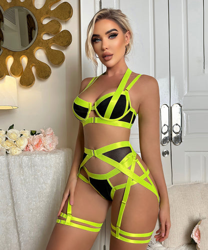Siren Straps Strappy Satin Lingerie Set